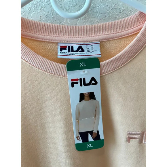 FILA Crewneck Sweater with Pockets  in Peach Pink Size XL - Picture 4 of 5